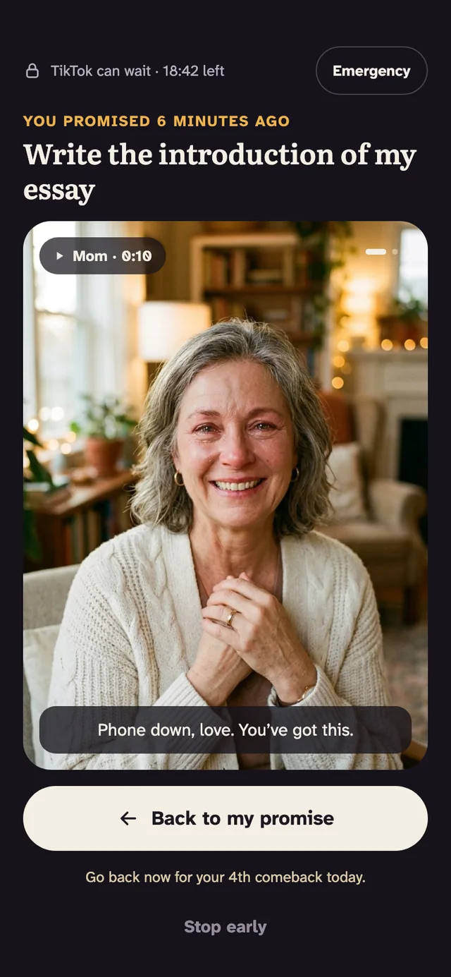 Mom’s video shown over TikTok during a promise